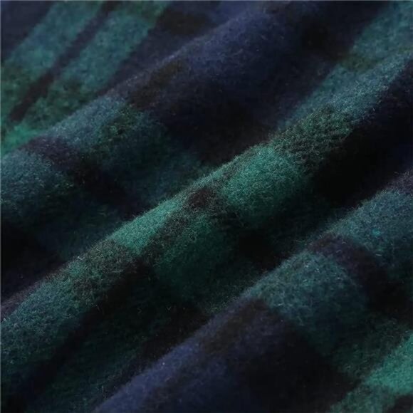 Women's Wool Plaid Mini Skirt - High-Waisted Bodycon Pencil Skirt - Picture 5 of 7